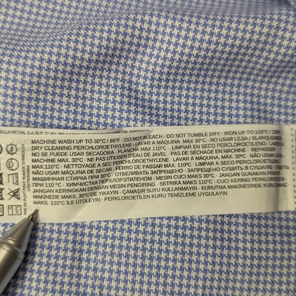 MANGO MAN Men's Stripes Light Blue Tailored French Cuffs Dress Shirt Size S NWOT - Picture 6 of 7